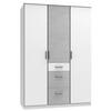 GARDEROB 135/199/58 cm 3-dörrar - vit/aluminiumfärg, Klassisk, trämaterial/plast (135/199/58cm) - Carryhome