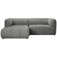 ECKSOFA  in Chenille Grau  164/255 cm  - Schwarz/Grau, KONVENTIONELL, Kunststoff/Textil (164/255cm) - Carryhome