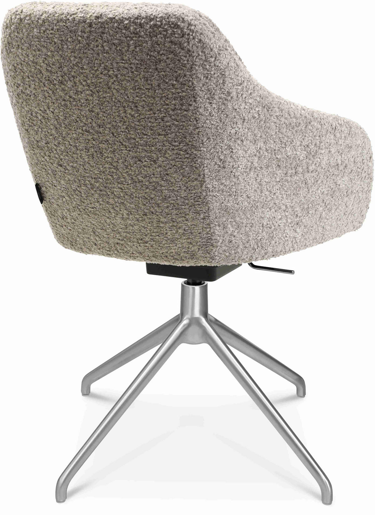 ARMLEHNSTUHL  in Aluminium Bouclé  - Greige/Alufarben, Design, Textil/Metall (58/81,5-84,5/60cm) - Johann Jakob