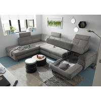 GARNITURA ZA DNEVNU SOBU srebrna  - srebrna, Moderno, tekstil/plastika (233/349/177cm) - MID.YOU