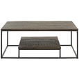 COUCHTISCH Mangoholz massiv 110/60/42 cm rechteckig Graubraun  - Graubraun/Schwarz, Trend, Holz/Metall (110/60/42cm) - Carryhome