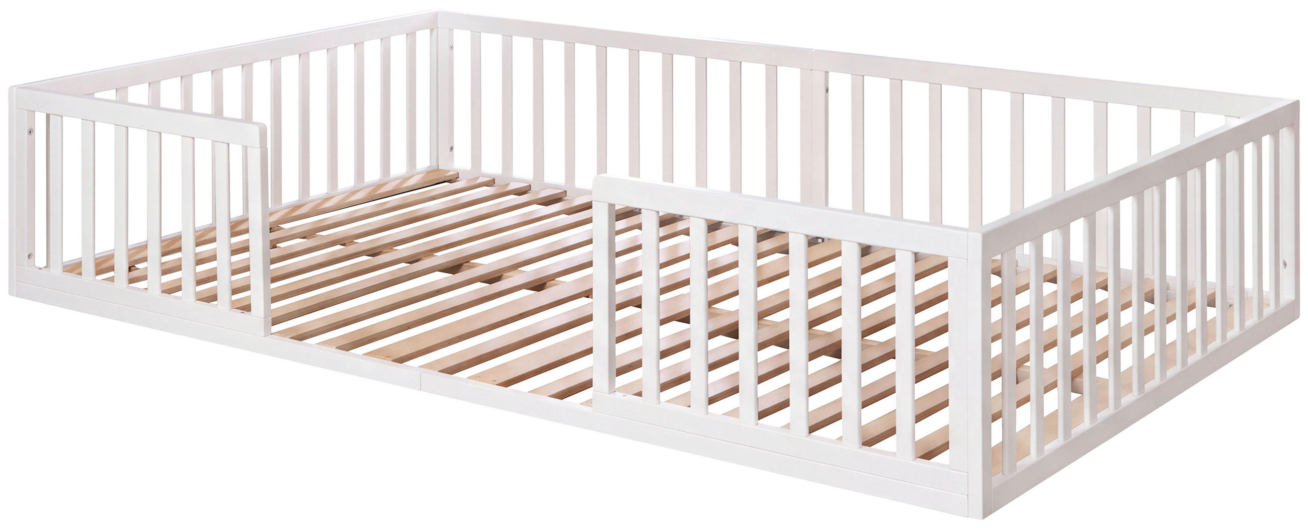 BODENBETT 120/200 cm  in Weiß  - Hellbraun/Kaschmir, Basics, Holzwerkstoff (120/200cm) - Roba