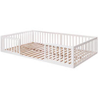 BODENBETT 120/200 cm  in Weiß  - Hellbraun/Kaschmir, Basics, Holzwerkstoff (120/200cm) - Roba
