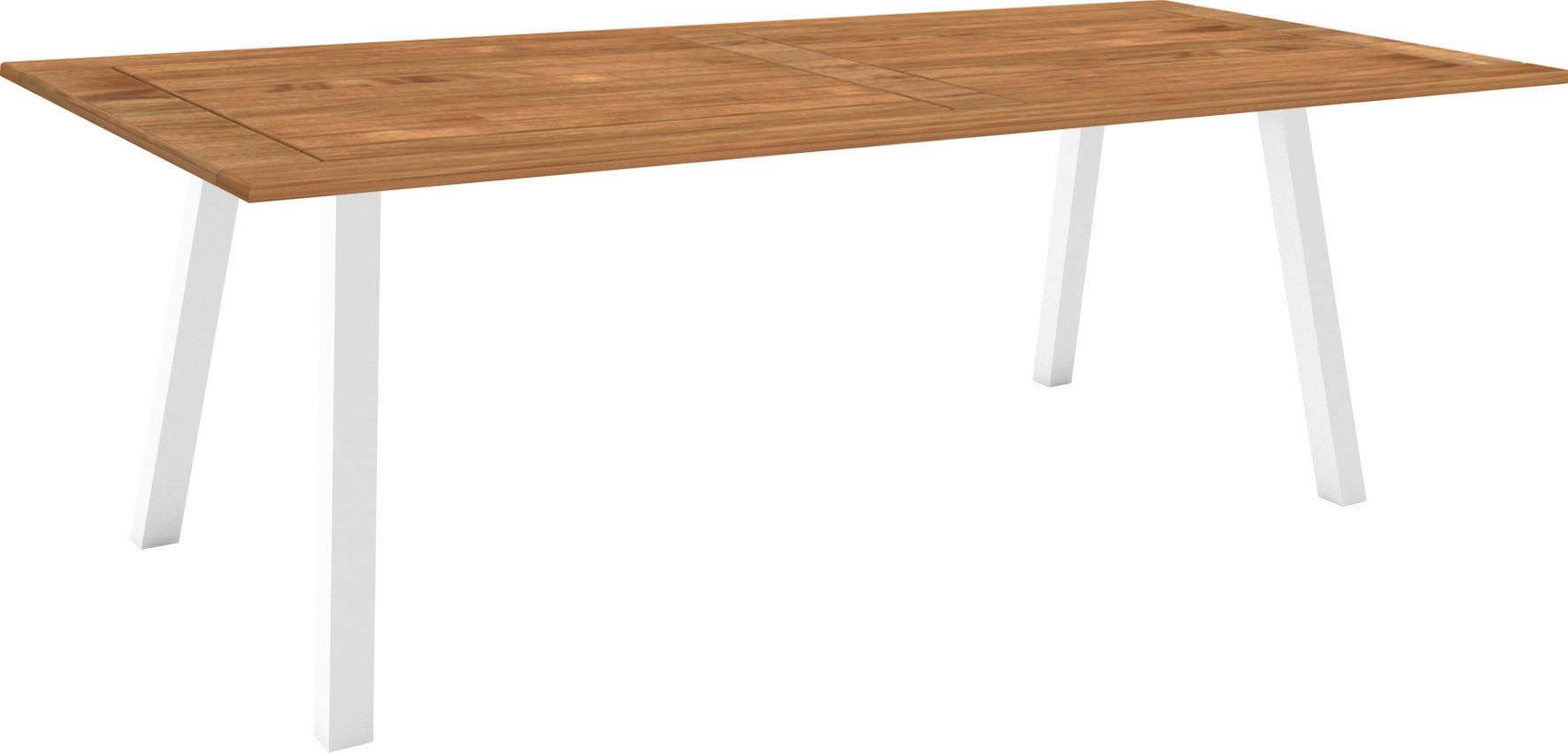 GARTENTISCH 220/100/75 cm  - Weiß/Teakfarben, MODERN, Holz/Metall (220/100/75cm) - Stern