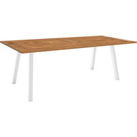 GARTENTISCH 220/100/75 cm  - Weiß/Teakfarben, MODERN, Holz/Metall (220/100/75cm) - Stern