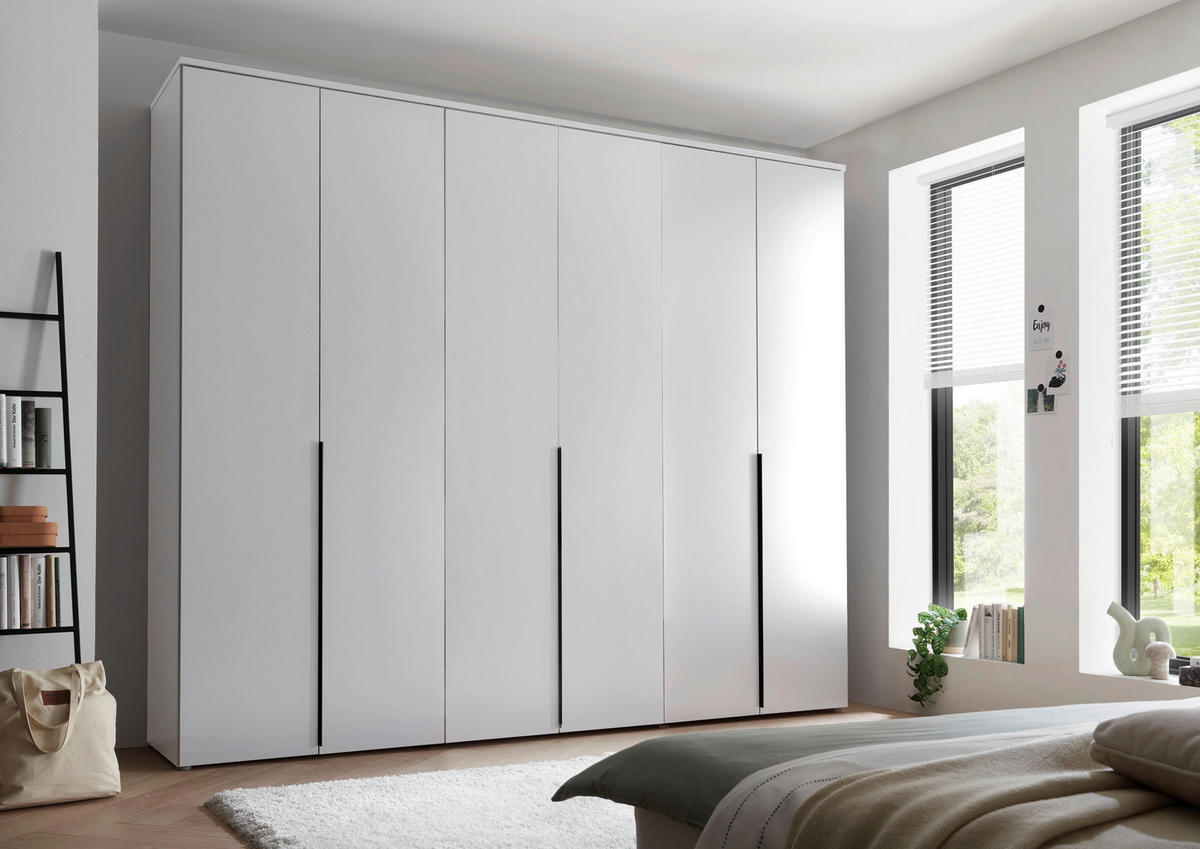 DREHTÜRENSCHRANK 270/225/52 cm 6-türig Weiß  - Schwarz/Weiß, MODERN, Holzwerkstoff/Kunststoff (270/225/52cm) - Livetastic