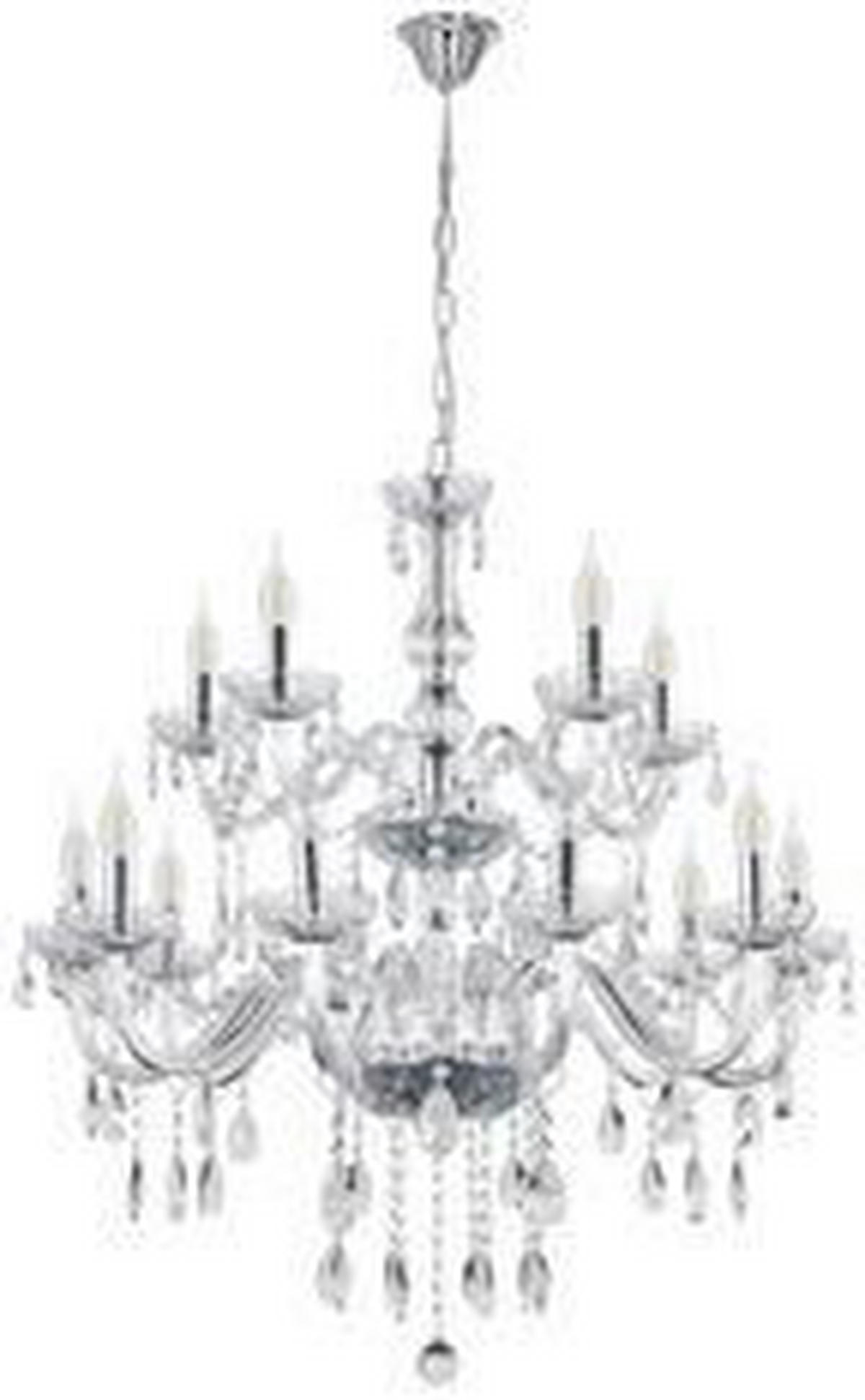 PENDELLAMPA Cristallo 78/78/125 cm  - kromfärg, Klassisk, metall/glas (78/78/125cm)