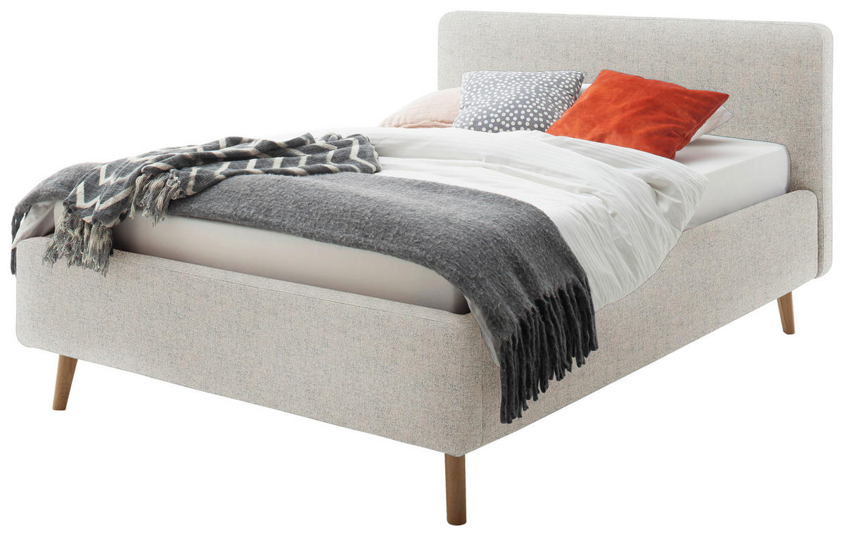 POLSTERBETT Lattenrost, Bettkasten 140/200 cm  in Beige  - Eichefarben/Birkefarben, Design, Holz/Textil (140/200cm) - Xora
