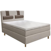 KONTINENTALSÄNG 160/200 cm  i brun, beige  - beige/brun, Klassisk, metall/trä (160/200cm) - Cassando