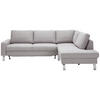 ECKSOFA in Flachgewebe Hellgrau  - Chromfarben/Hellgrau, Design, Textil/Metall (276/200cm) - Hom`in
