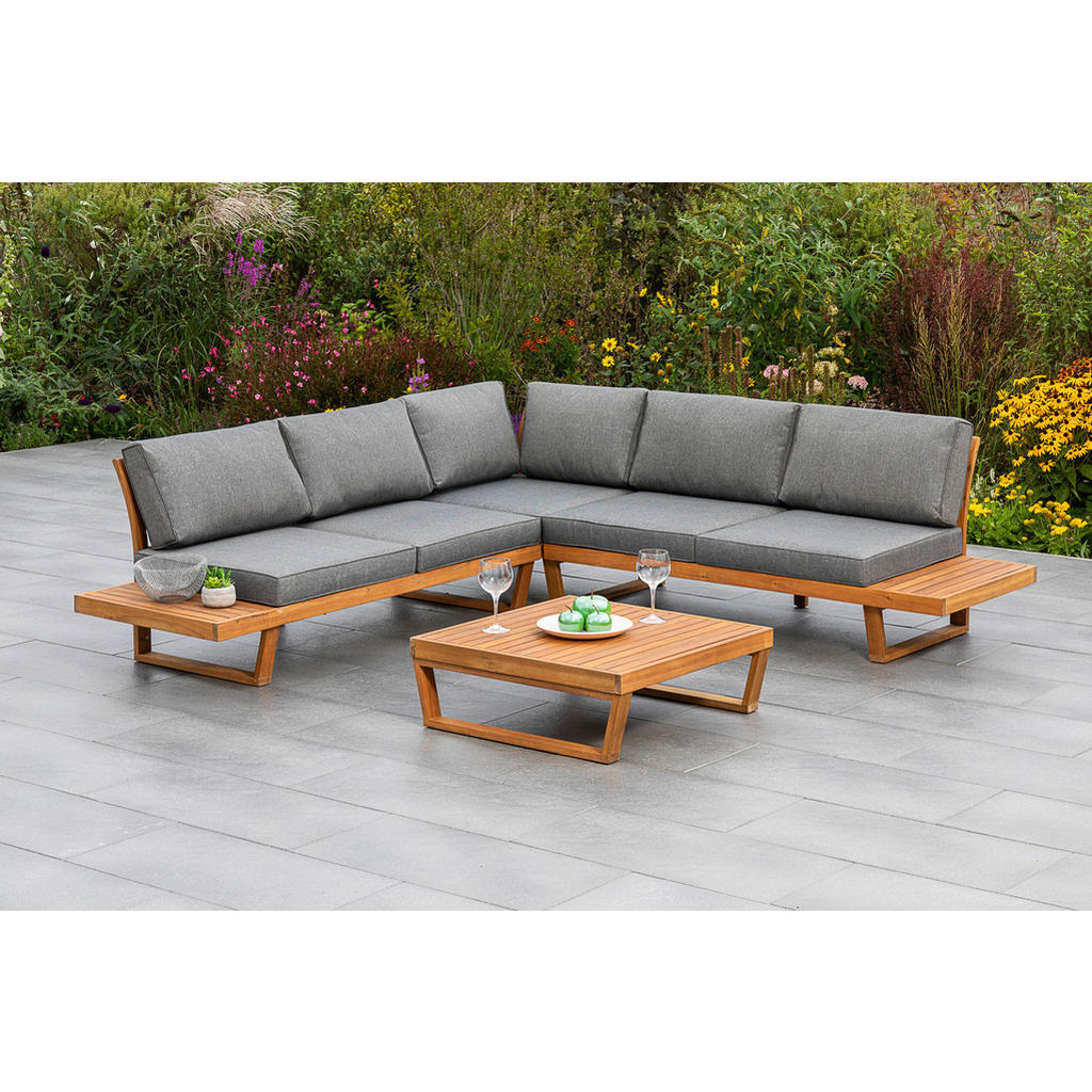 Loungegarnitur Valparaiso Aus Echtholz Mit Kissen
