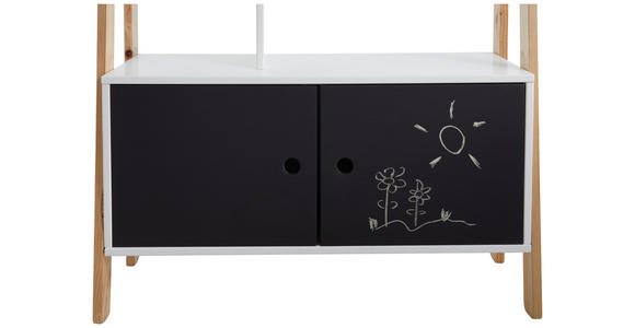 Kinderregal mit Tafelfront Kiefer Weiß, Kieferfarben  - Schwarz/Weiß, Design, Holz/Holzwerkstoff (90/125/35cm) - Xora