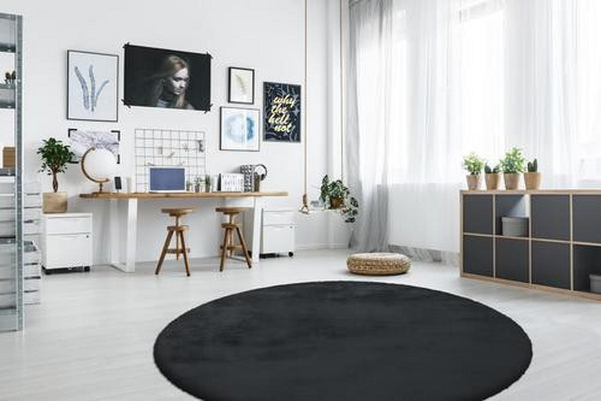 KOBEREC S VYSOKÝM VLASEM, 160 cm antracitová - antracitová, Trend, textil (160cm)