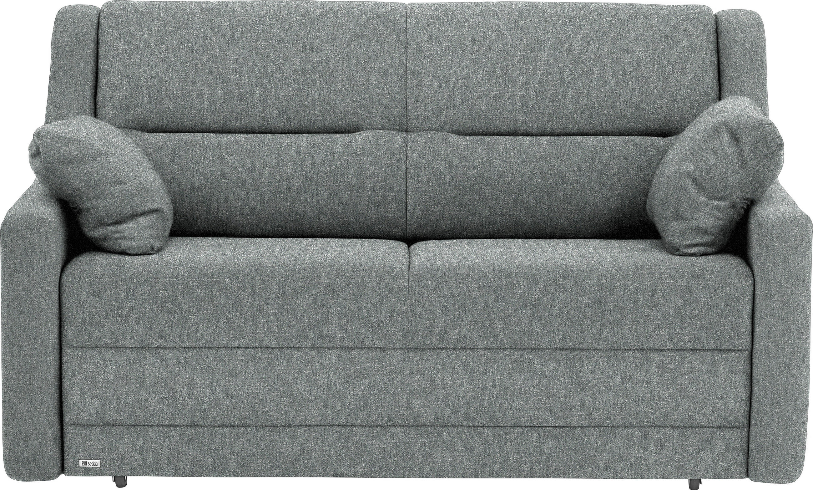 SCHLAFSOFA  in Mikrovelours Graugrün  - Schwarz/Graugrün, KONVENTIONELL, Kunststoff/Textil (152/88/91cm) - Sedda