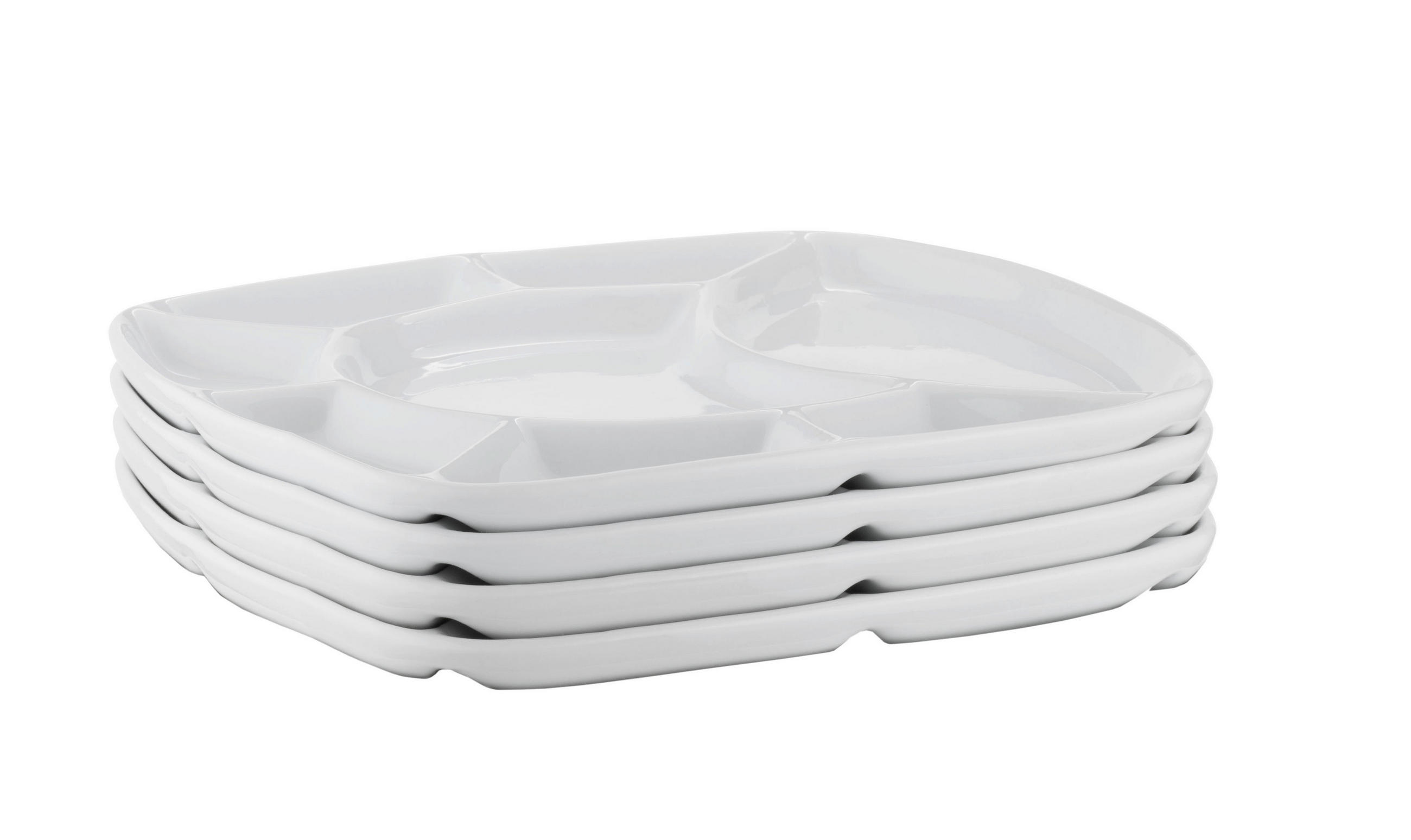 TELLERSET 4-teilig  - Weiß, Basics, Keramik (23/2,5/23cm) - Mäser