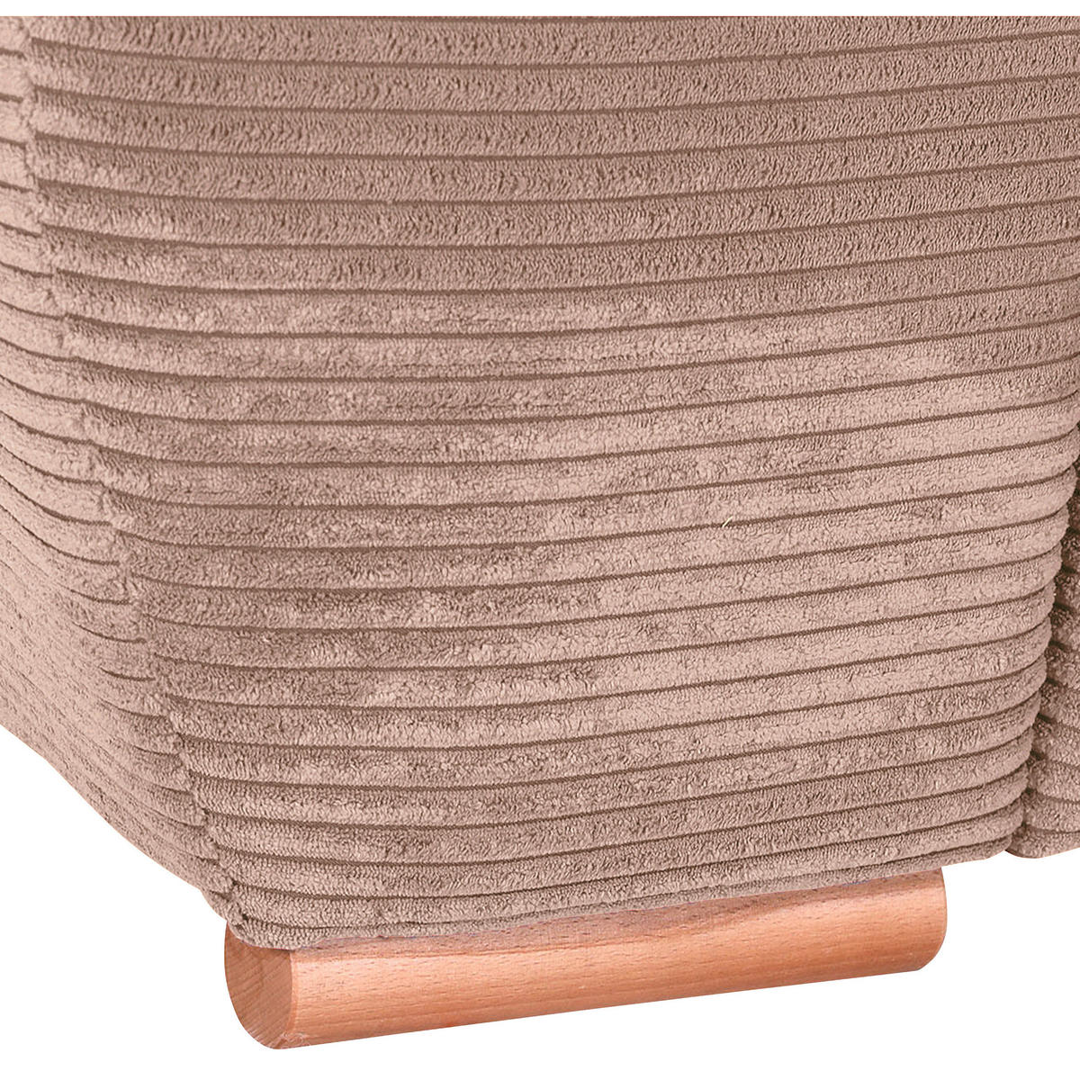 BIGSOFA in Cord Altrosa  - Eichefarben/Altrosa, Konventionell, Holz/Textil (270/72/109cm) - Carryhome