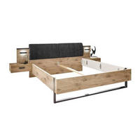BETTANLAGE - Eichefarben/Graphitfarben, Design (180/200cm) - Xora