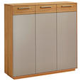 SCHUHSCHRANK 127/124/37 cm  - Taupe/Eichefarben, Design, Holz/Holzwerkstoff (127/124/37cm) - Novel