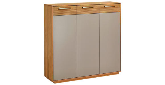 SCHUHSCHRANK 127/124/37 cm  - Taupe/Eichefarben, Design, Holz/Holzwerkstoff (127/124/37cm) - Novel