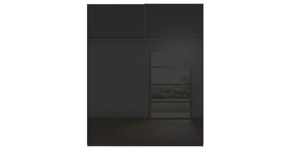 SCHWEBETÜRENSCHRANK 162/223/68 cm 2-türig Schwarz - Schwarz, KONVENTIONELL, Glas/Holzwerkstoff (162/223/68cm) - Novel
