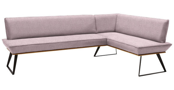 ECKBANK 203/163 cm  in Rosa, Schwarz, Eichefarben  - Eichefarben/Schwarz, Design, Holz/Textil (203/163cm) - Voleo