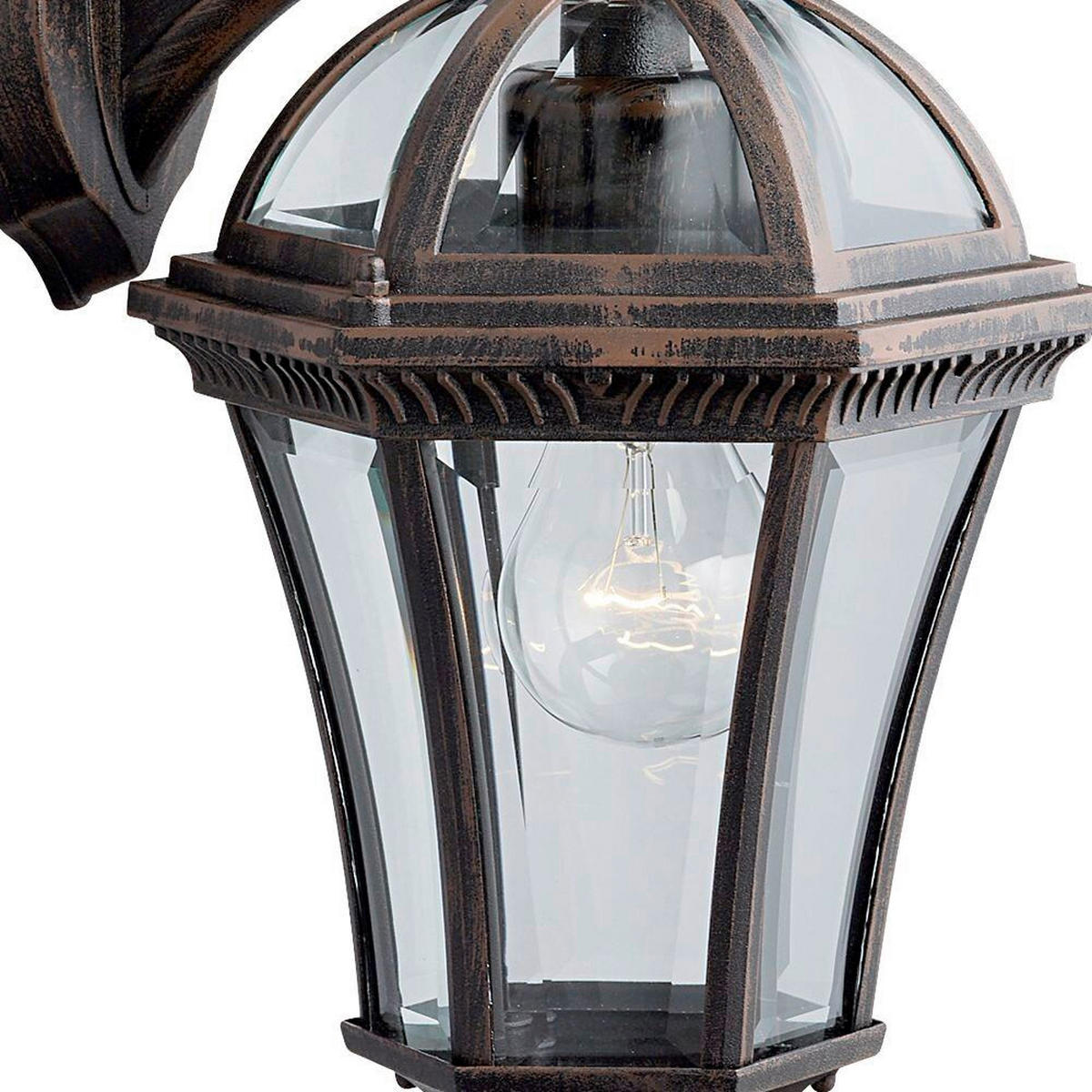 AUSSENWANDLEUCHTE Capri 19/22/40 cm  - Rostfarben/Hellgrau, Design, Glas/Kunststoff (19/22/40cm)