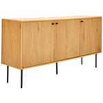 SIDEBOARD Line  in 150/75/40 cm  - Eichefarben/Schwarz, Design, Holzwerkstoff/Metall (150/75/40cm) - Carryhome