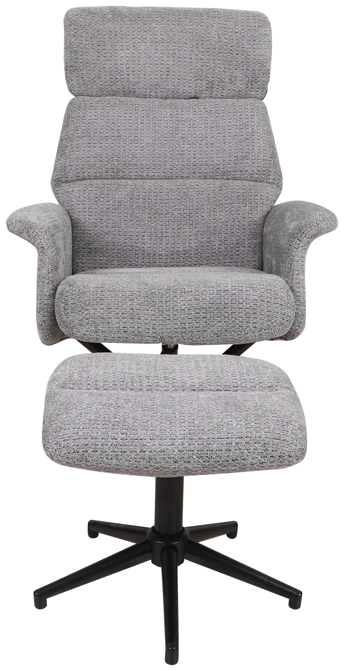 RELAXFÅTÖLJ SET i vävt tyg grå  - svart/grå, Design, metall/textil (74/106-96/72-101cm) - Carryhome