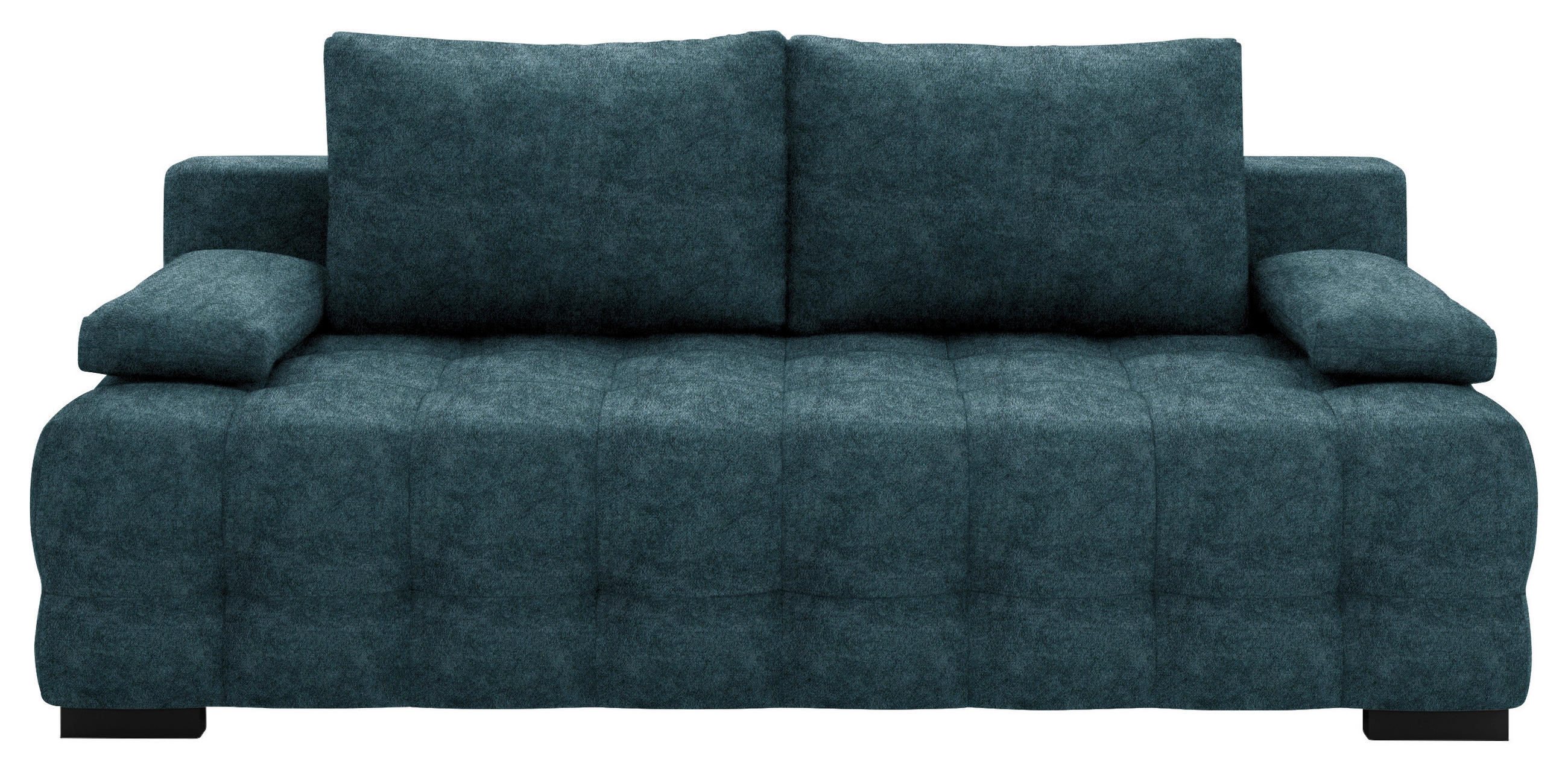 SCHLAFSOFA in Velours Blau  - Blau/Schwarz, KONVENTIONELL, Kunststoff/Textil (209/96/100cm) - Stylife