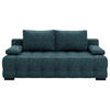 SCHLAFSOFA in Velours Blau  - Blau/Schwarz, KONVENTIONELL, Kunststoff/Textil (209/96/100cm) - Stylife