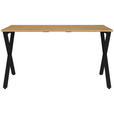 SCHREIBTISCH 140/80/75 cm  in Schwarz, Eichefarben  - Eichefarben/Schwarz, MODERN, Holzwerkstoff/Metall (140/80/75cm) - Novel