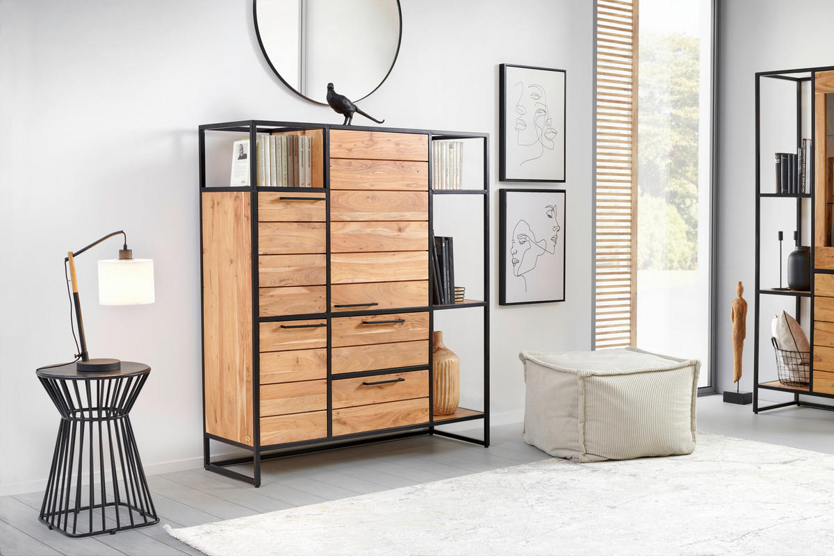HIGHBOARD Urban Garden 2.0  in 128/145/42 cm  - Schwarz/Honig, Design, Holz/Metall (128/145/42cm) - MID.YOU