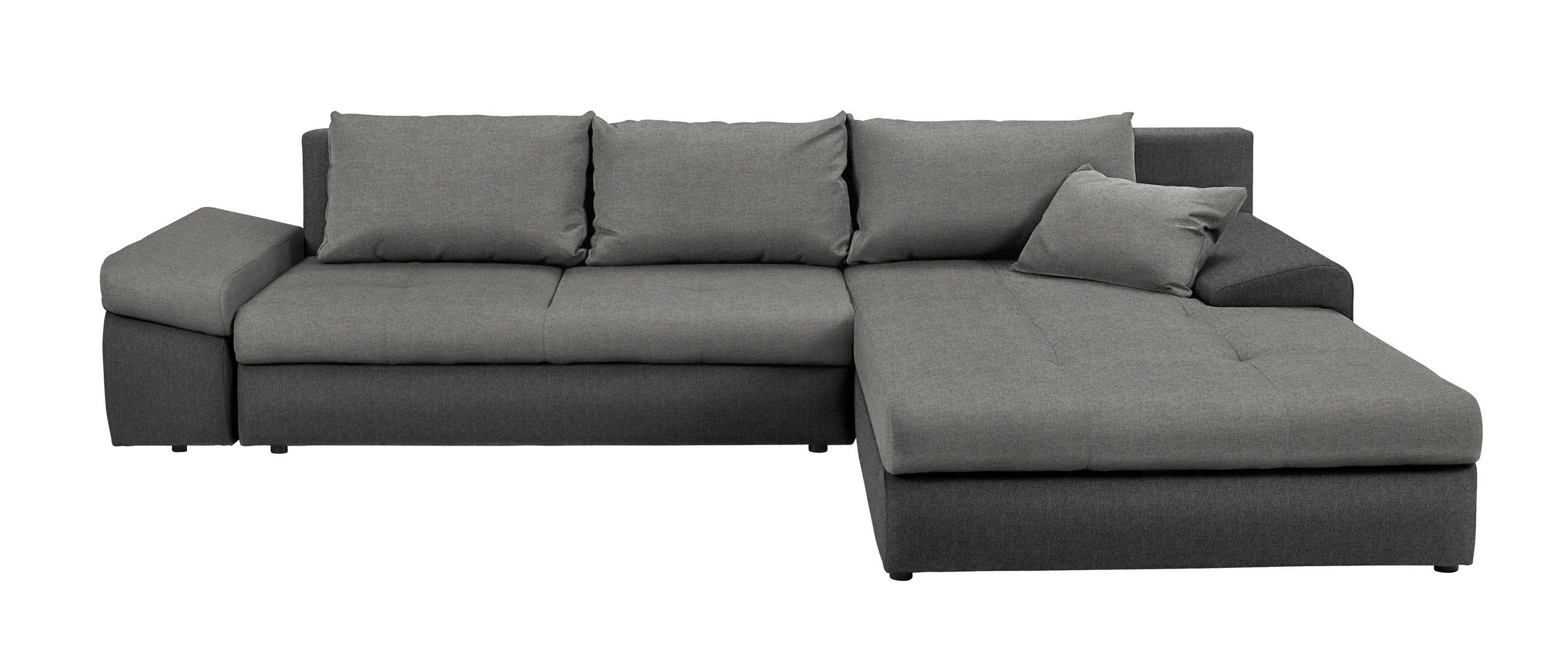 ECKSOFA in Webstoff Grau, Dunkelgrau  - Dunkelgrau/Schwarz, Design, Kunststoff/Textil (313/215cm) - Carryhome