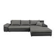 ECKSOFA Grau, Dunkelgrau Webstoff  - Dunkelgrau/Schwarz, Design, Kunststoff/Textil (313/215cm) - Carryhome