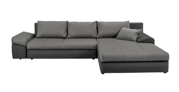 ECKSOFA in Webstoff Grau, Dunkelgrau  - Dunkelgrau/Schwarz, Design, Kunststoff/Textil (313/215cm) - Carryhome