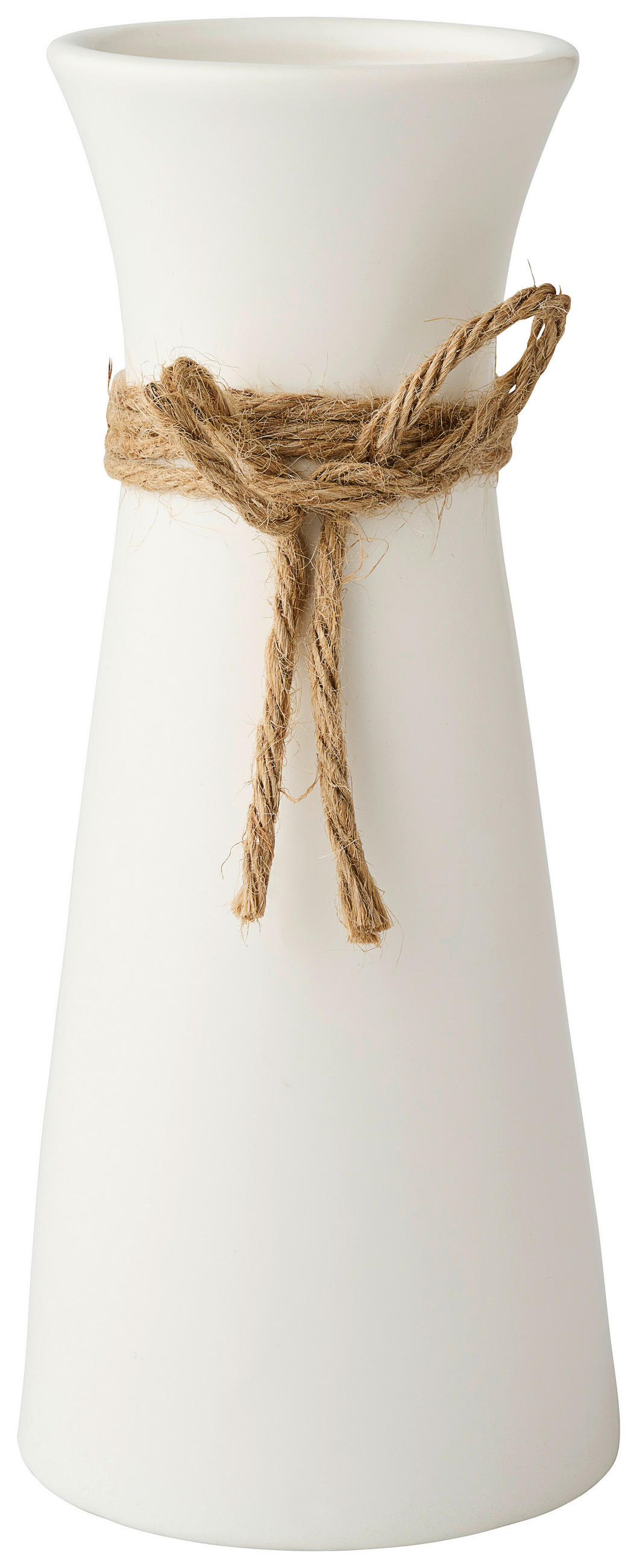VASE 20 cm - Naturfarben/Weiß, Basics, Keramik/Textil (8,5/20cm) - Ambia Home