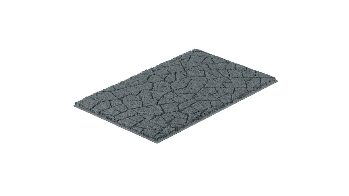BADEMATTE Grund Anthrazit 50/80 cm  - Anthrazit, Basics, Kunststoff/Textil (50/80cm) - Grund