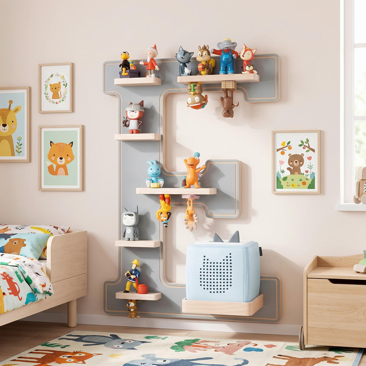 KINDERREGAL  - Grau, Modern, Holzwerkstoff (38/54/19cm) - Livetastic