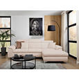 ECKSOFA in Flachgewebe Creme  - Chromfarben/Creme, KONVENTIONELL, Textil/Metall (268/175cm) - Carryhome
