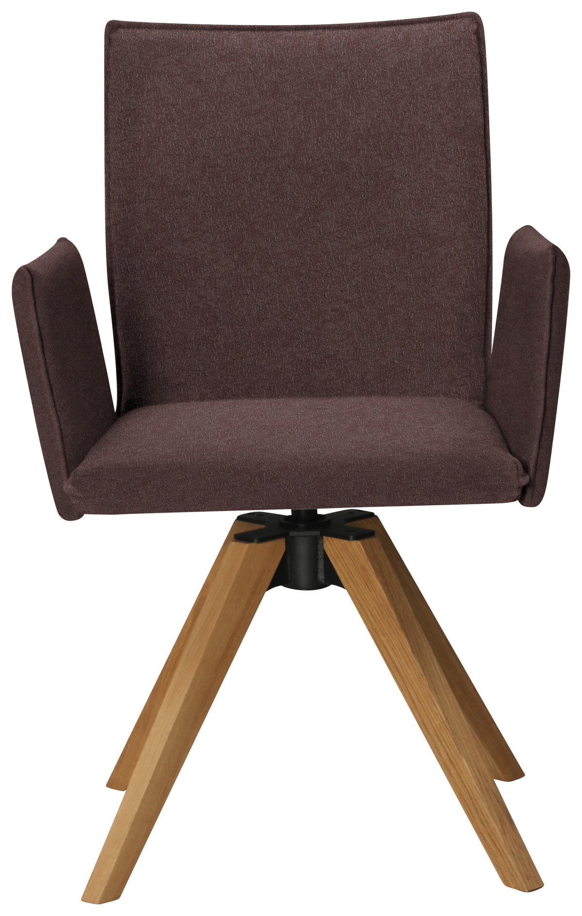 ARMLEHNSTUHL  in Lederlook  - Eichefarben/Dunkelbraun, Konventionell, Holz/Textil (64/91/61cm) - Moderano