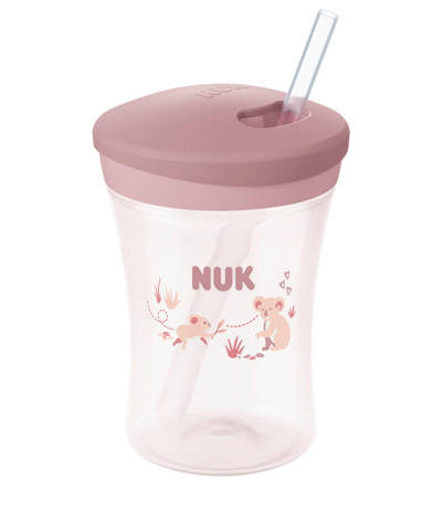 TRINKHALMBECHER NUK First Choice Trinklernbecher Strohhalm, 230ml 230 ml  - Salbeigrün/Mauve, Basics, Kunststoff (230ml) - NUK