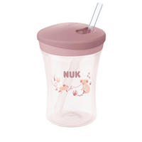 TRINKHALMBECHER NUK First Choice Trinklernbecher Strohhalm, 230ml 230 ml  - Salbeigrün/Mauve, Basics, Kunststoff (230ml) - NUK