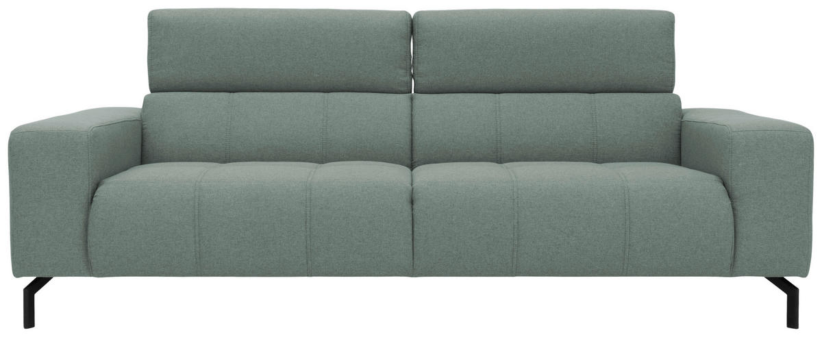 3-SITZER-SOFA in Webstoff Hellblau  - Schwarz/Hellblau, Design, Textil/Metall (238/79/104cm) - MID.YOU