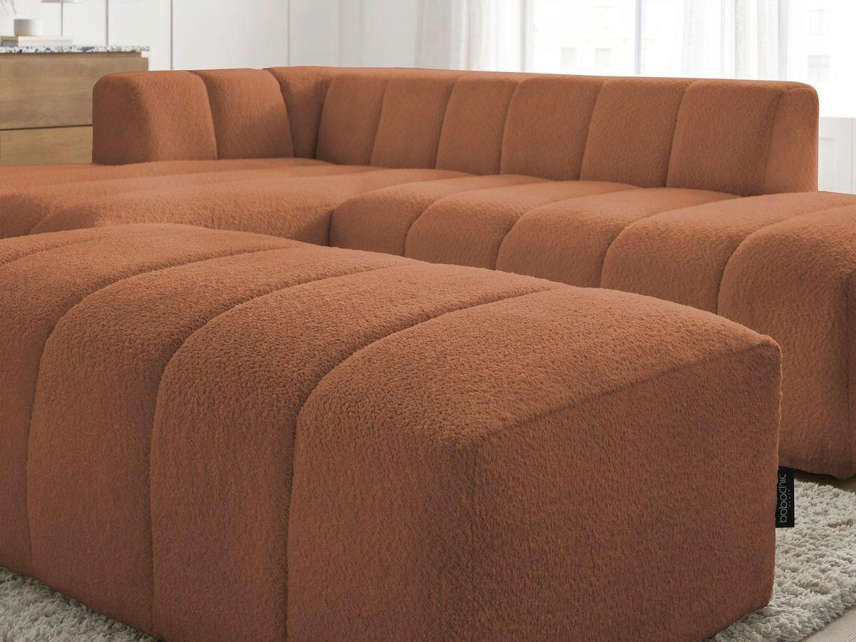 ECKSOFA  ANNECY Orange Bouclé  - Schwarz/Orange, MODERN, Kunststoff/Textil (170/262cm)
