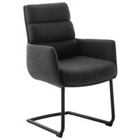 ARMLEHNSTUHL  in Stahl Webstoff  - Anthrazit/Schwarz, Design, Textil/Metall (61/90/64cm) - Dieter Knoll