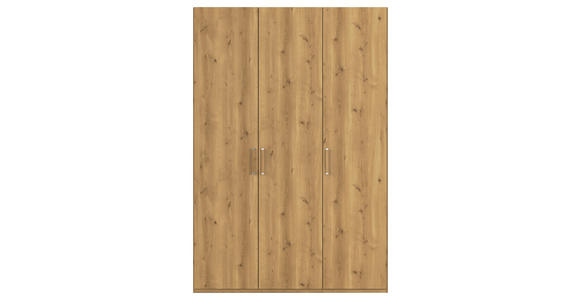 DREHTÜRENSCHRANK 151/223/60 cm 3-türig Eichefarben  - Eichefarben/Silberfarben, Design, Holzwerkstoff/Kunststoff (151/223/60cm) - Novel