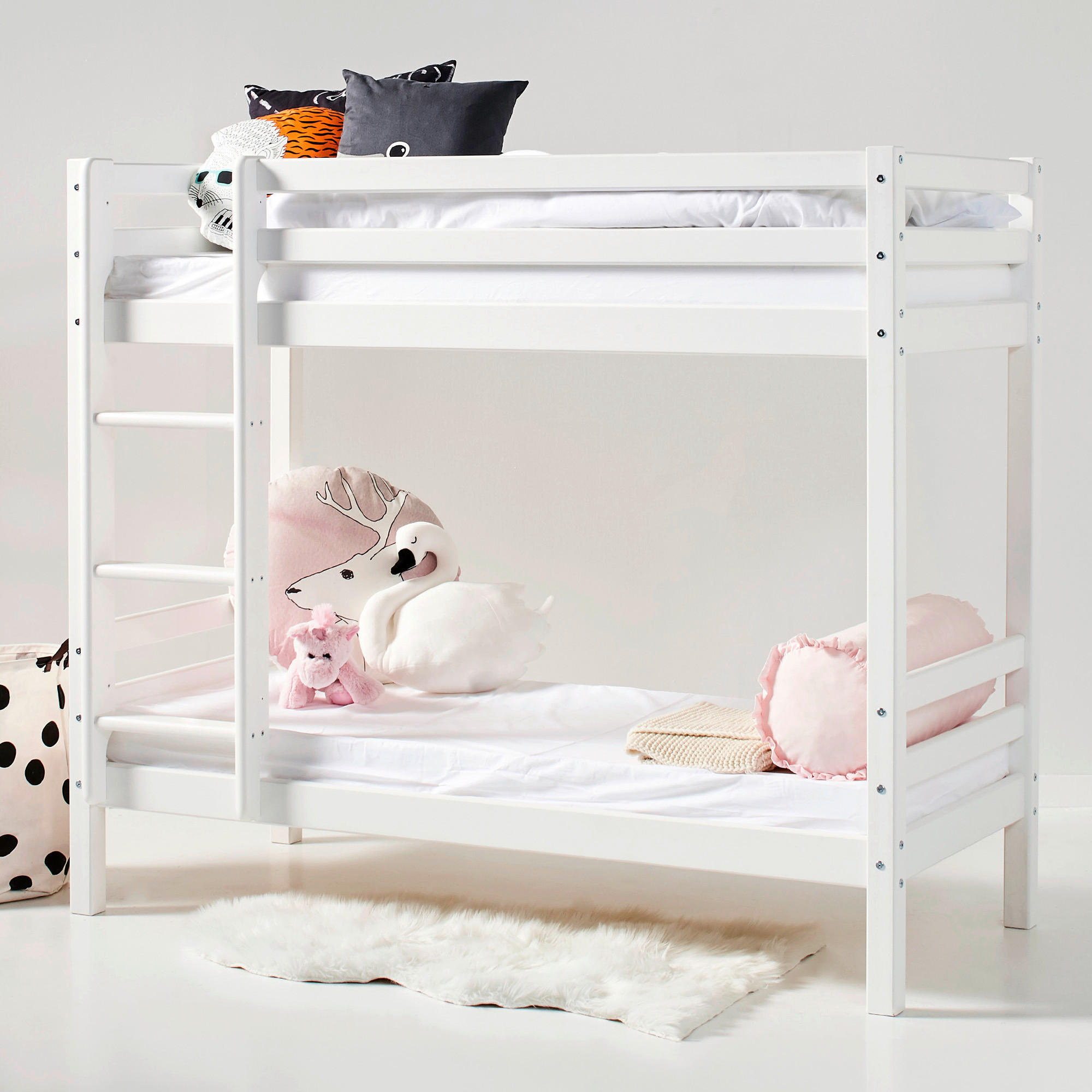 ETAGENBETT - Weiß, MODERN, Holz (70/160cm) - MID.YOU