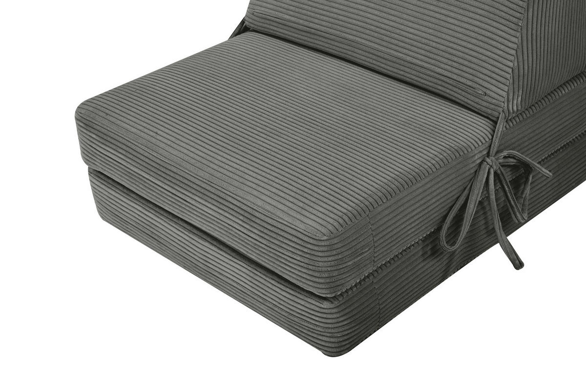 SCHLAFSESSEL in Cord Dunkelgrau  - Dunkelgrau, Design, Textil/Metall (75/58/80cm) - Livetastic