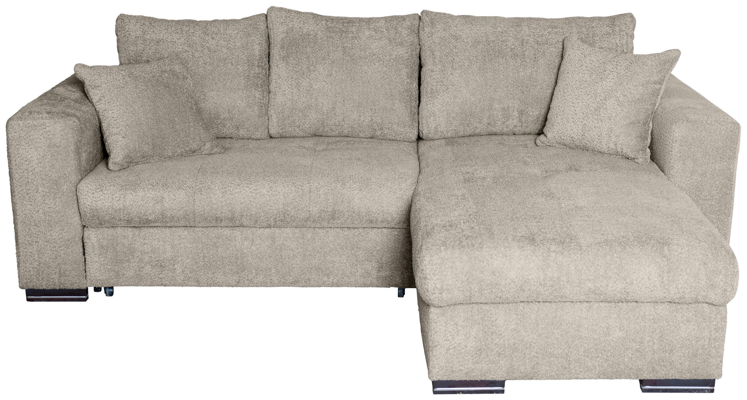 ECKSOFA Creme Webstoff  - Creme/Braun, KONVENTIONELL, Holz/Textil (170/235cm) - Carryhome