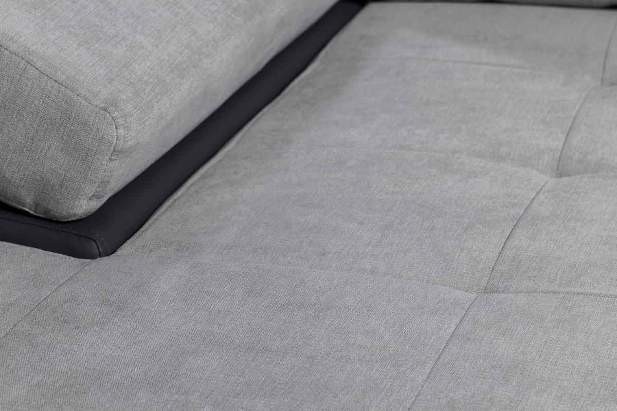 ECKSOFA in Flachgewebe Grau, Dunkelgrau  - Dunkelgrau/Grau, Design, Kunststoff/Textil (175/271cm) - MID.YOU